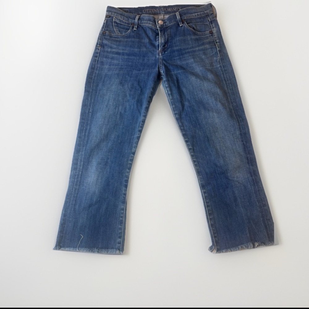 Citizens of HumanityJeans Womens 27 Dani Cropped Straight Leg Denim Raw Hem